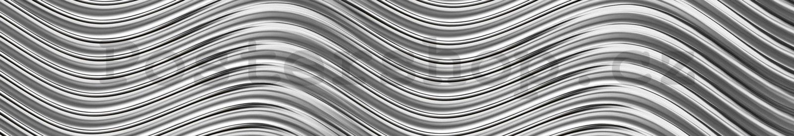 Samolepící omyvatelná tapeta za kuchyňskou linku - Stříbrné vlnky, 350x60 cm