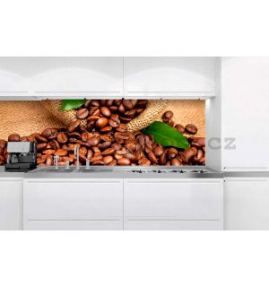 Samolepící omyvatelná fototapeta za kuchyňskou linku - Káva, 180x60 cm