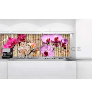 Samolepící omyvatelná fototapeta za kuchyňskou linku - Orchideje, 180x60 cm