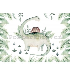 Fototapeta vliesová: Dinosaur v kapradí - 254x184 cm