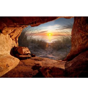 Fototapeta vliesová: Jeskyně na pláži (2) - 254x184 cm