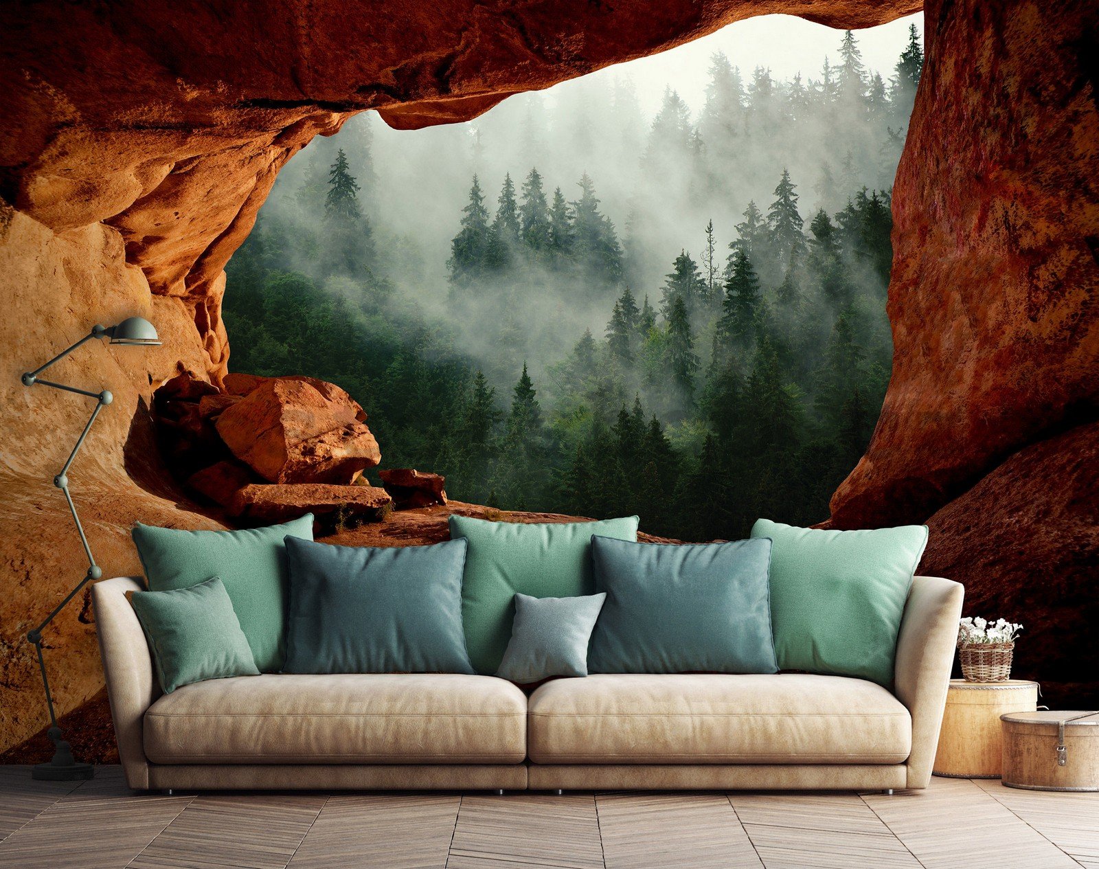 Fototapeta vliesová: Jeskyně u lesa - 254x184 cm
