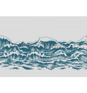 Fototapeta vliesová: Malované vlny - 368x254 cm
