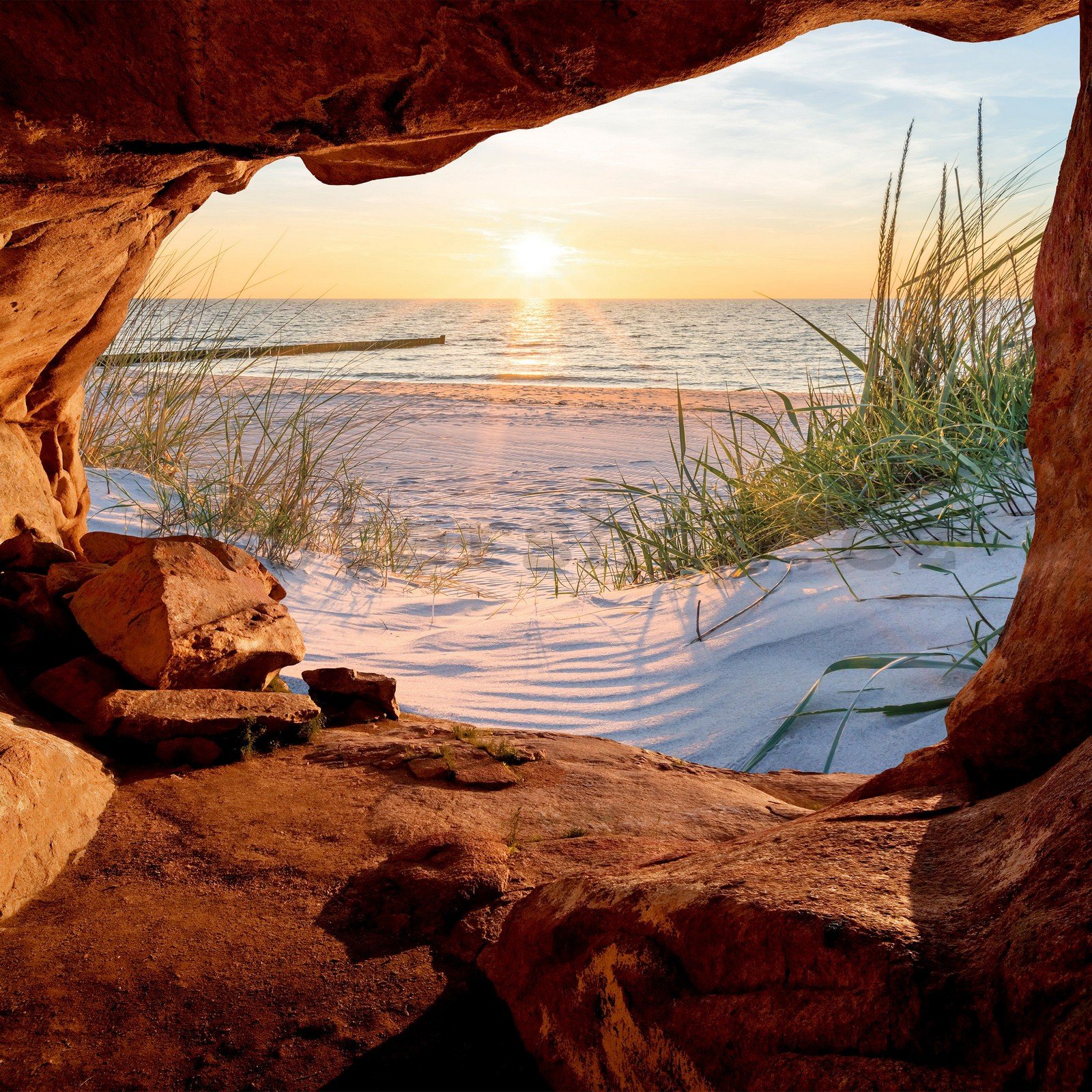 Fototapeta vliesová: Jeskyně na pláži (1) - 416x254 cm