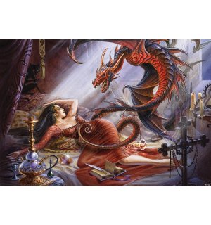 Fototapeta vliesová: Beauty and Dragon - 416x254 cm