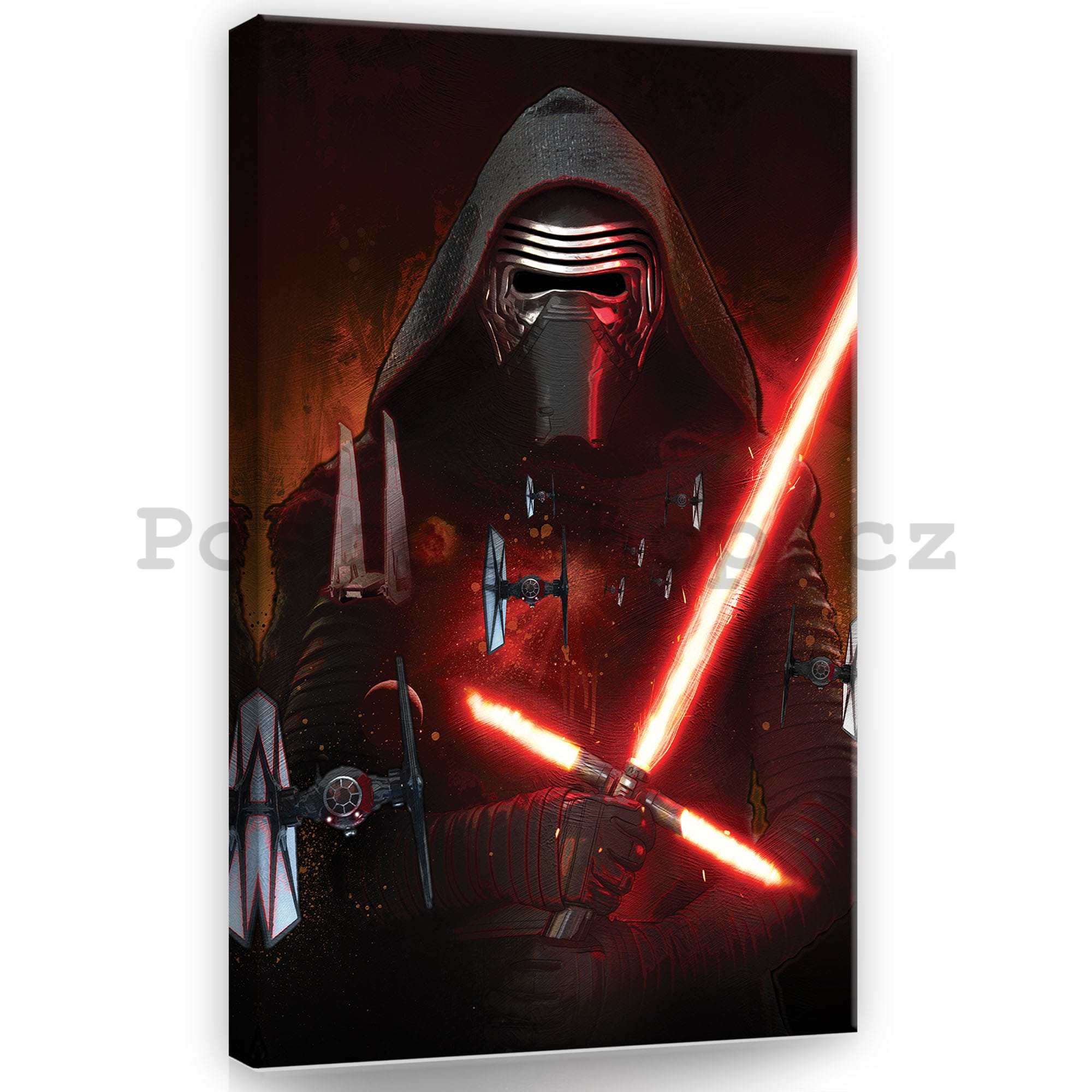 Obraz na plátně: Star Wars Kylo Ren & TIE fighters - 40x60 cm