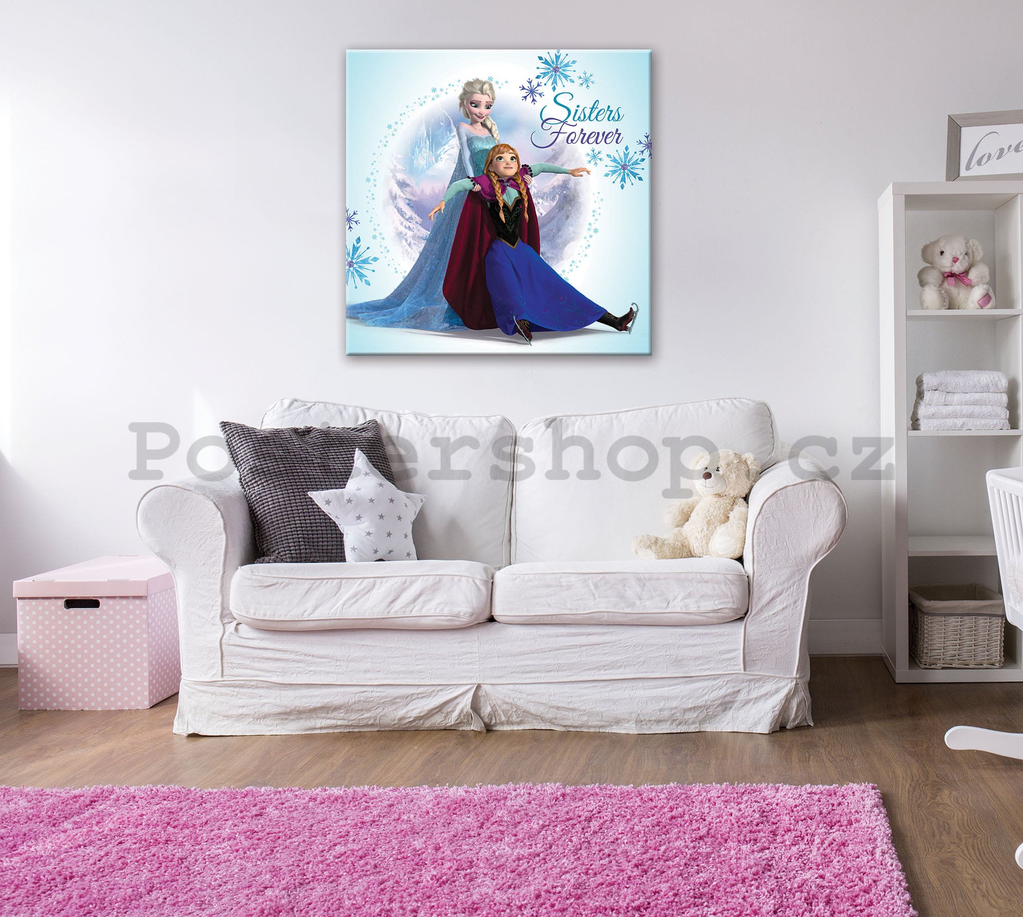 Obraz na plátně: Frozen (Sisters Forever) - 80x80 cm