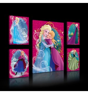 Obraz na plátně: Frozen - set 1ks 50x70 cm a 4ks 32,4x22,8 cm