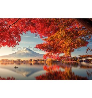 Plakát: Jezero Kawaguchiko, hora Fuji