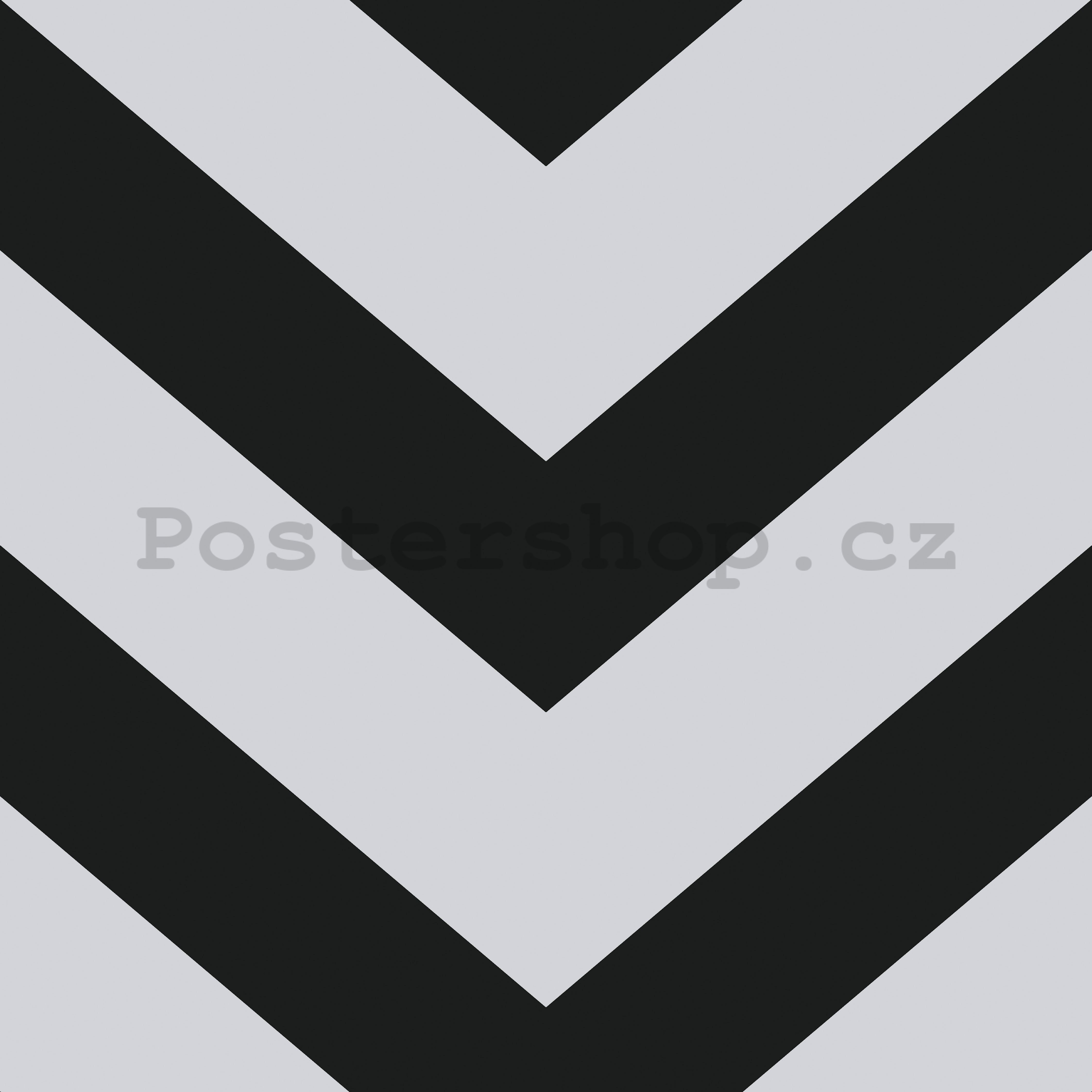 Vinylová omyvatelná tapeta černo šedé široké pruhy