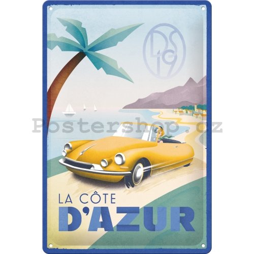 Plechová cedule: La Cote D'Azur - 20x30 cm