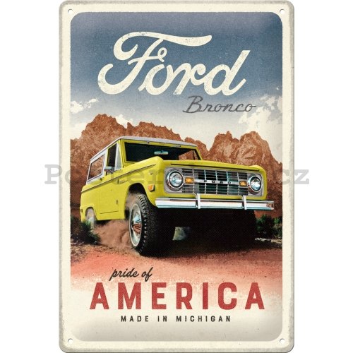 Plechová cedule: Ford Bronco (Pride of America) - 20x30 cm