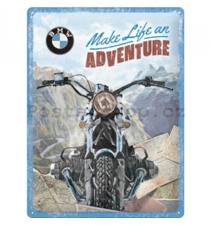 Plechová cedule: BMW Make Life an Adventure - 30x40 cm