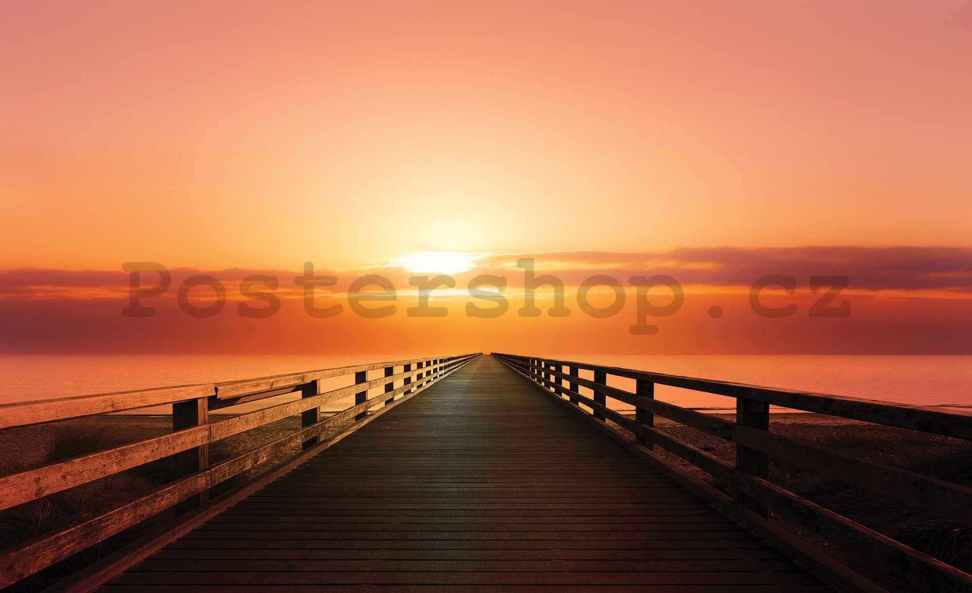 Fototapeta: Západ slunce nad molem - 254x184 cm