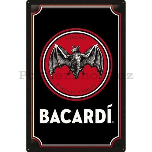 Plechová cedule: Bacardi (Logo Black)