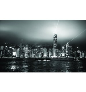 Fototapeta vliesová: Hong Kong (černobílý) - 312x219cm