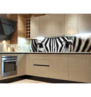 Samolepící omyvatelná fototapeta za kuchyňskou linku - Zebra, 180x60 cm
