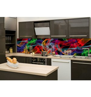 Samolepící omyvatelná fototapeta za kuchyňskou linku - Barevná abstrakce, 260x60 cm