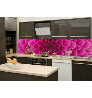 Samolepící omyvatelná fototapeta za kuchyňskou linku - Růžová Dahlia, 260x60 cm