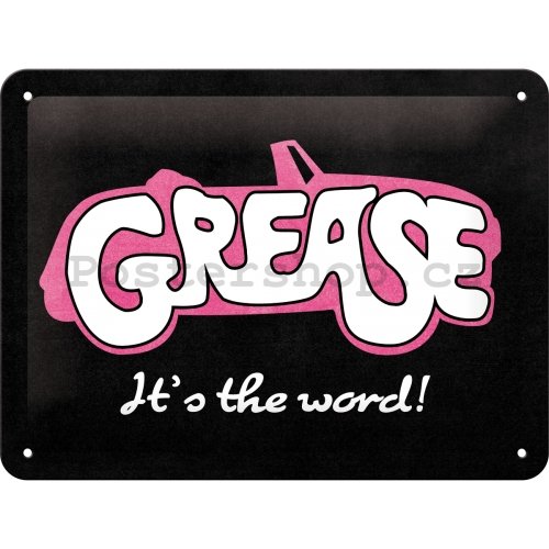 Plechová cedule: Grease It's the word! - 20x15 cm