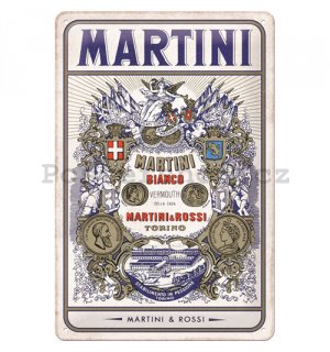 Plechová cedule: Martini Bianco Vermouth Label - 20x30 cm