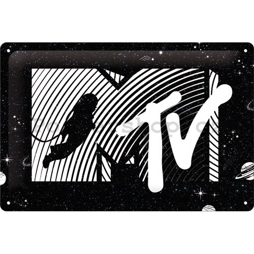 Plechová cedule: MTV Moonman (Logo Universe) - 30x20 cm