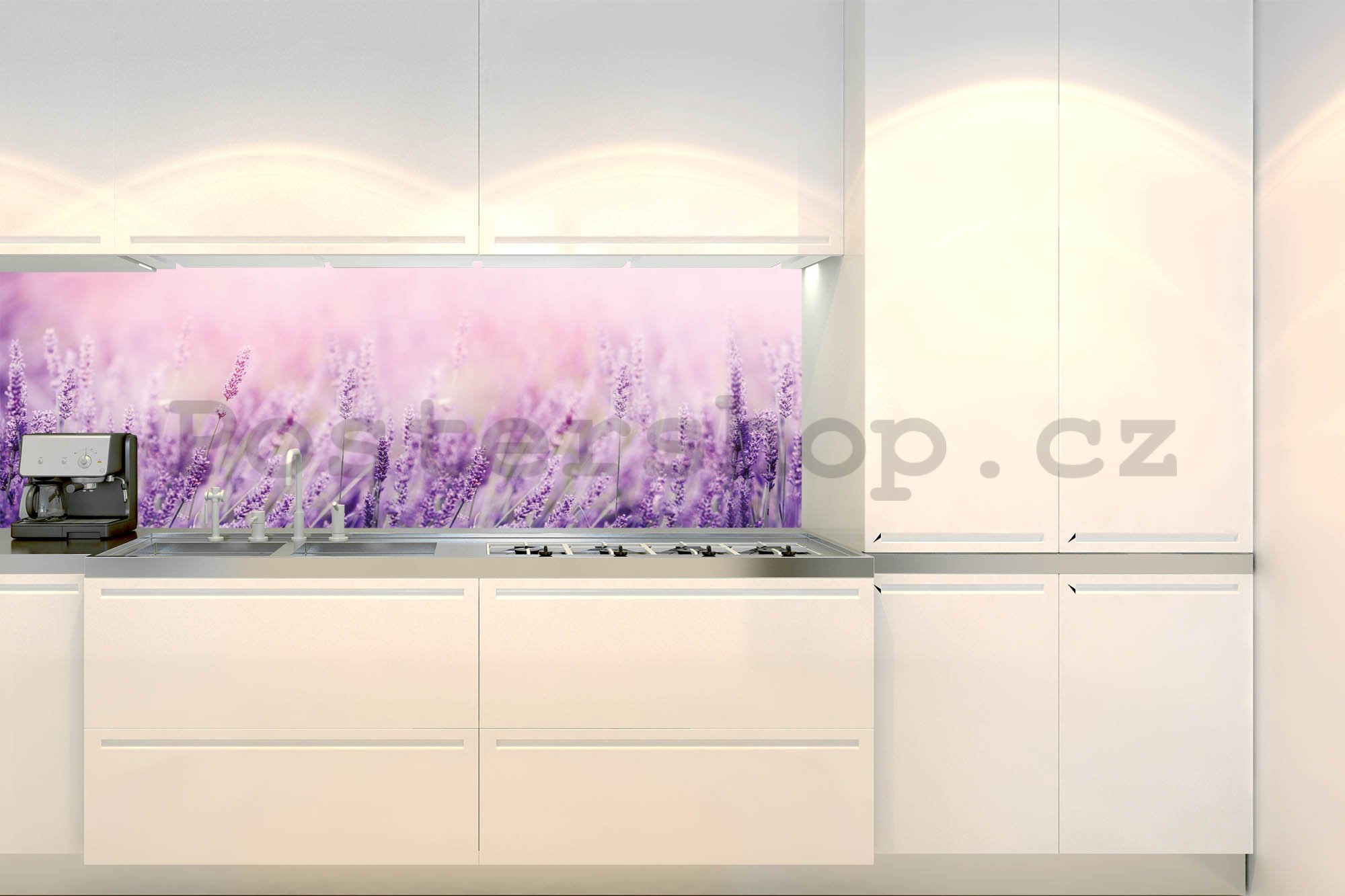 Samolepící omyvatelná tapeta za kuchyňskou linku - Levandule, 180x60 cm