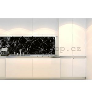 Samolepící omyvatelná tapeta za kuchyňskou linku - Černý mramor (2), 180x60 cm