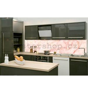 Samolepící omyvatelná tapeta za kuchyňskou linku - Růžový mramor, 260x60 cm