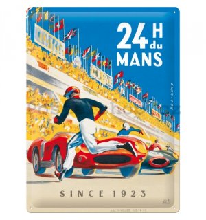 Plechová cedule: 24h Le Mans - Racing Poster Blue - 40x30 cm