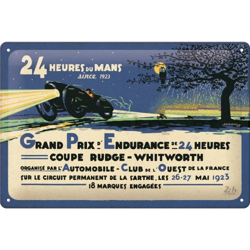 Plechová cedule: 24h Le Mans First Race 1923 - 30x20 cm