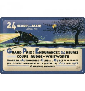 Plechová cedule: 24h Le Mans - First Race 1923 - 20x30 cm
