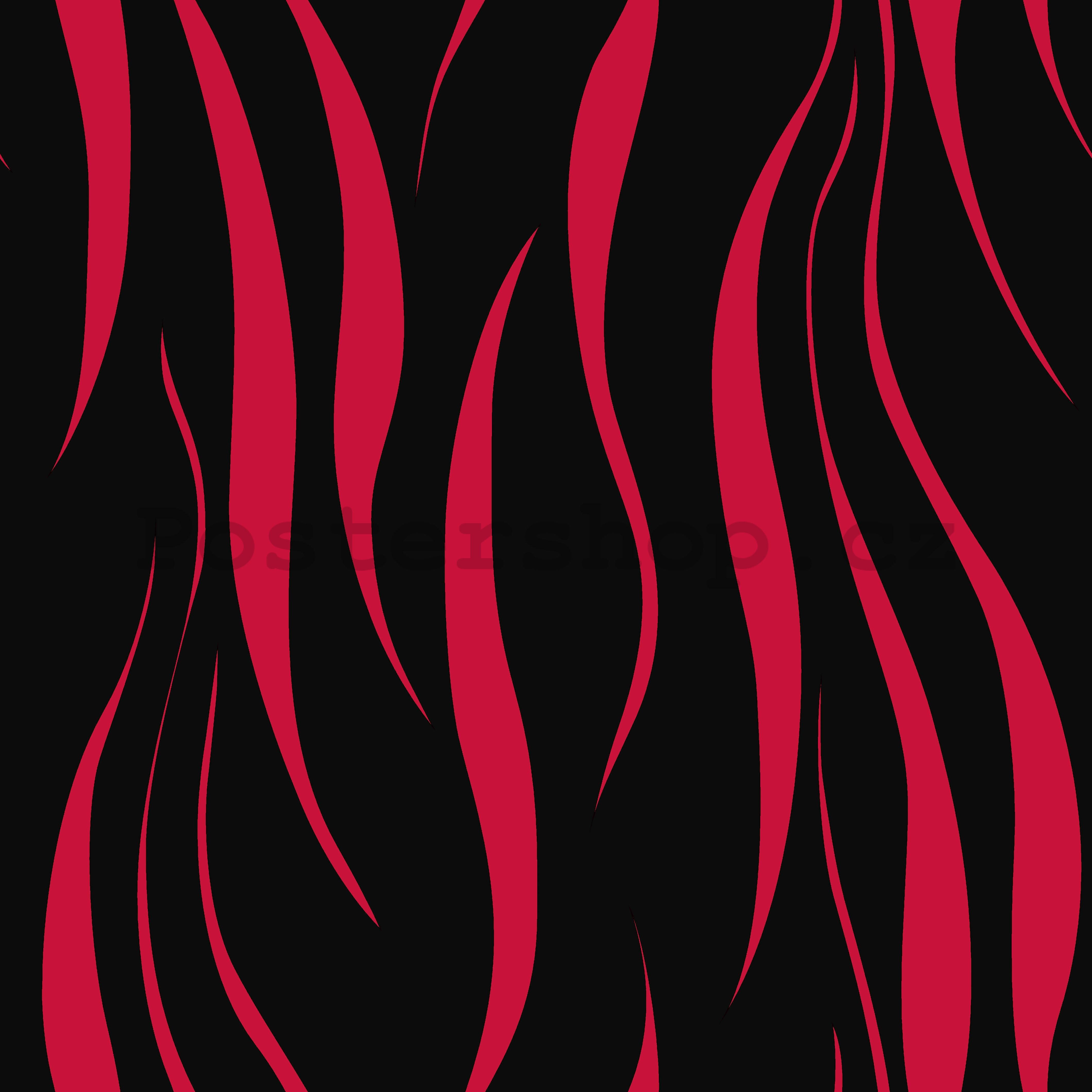 Vinylová omyvatelná tapeta vlnka černo červený vzor