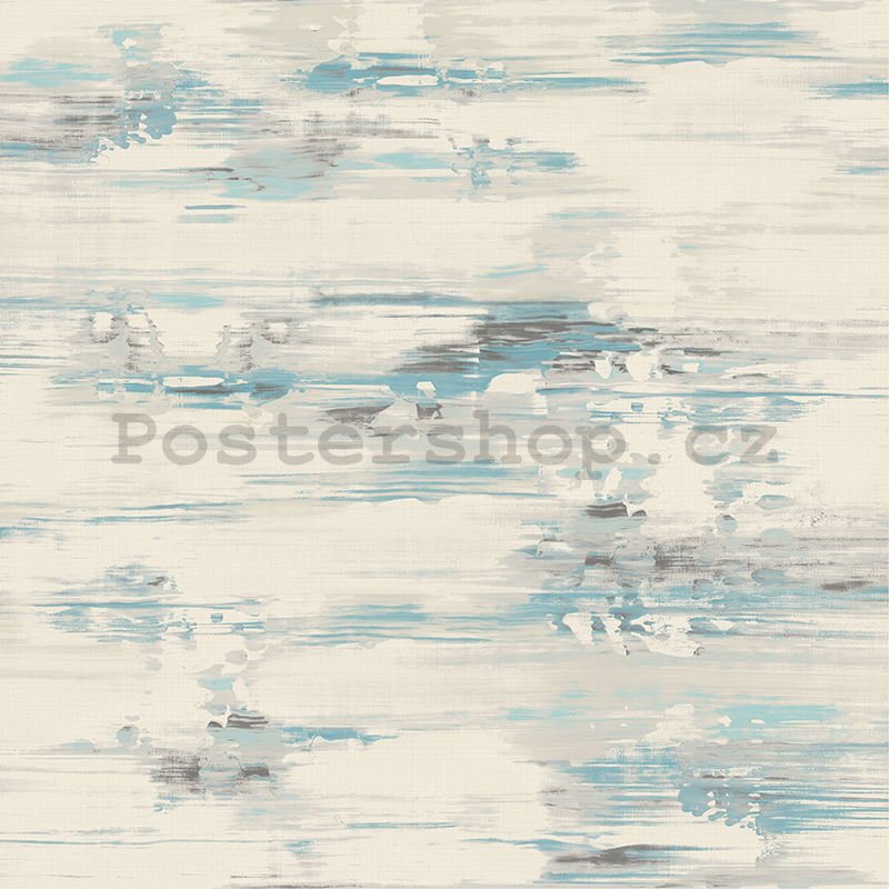 Vinylová omyvatelná tapeta šedo-modrá abstrakce (1)