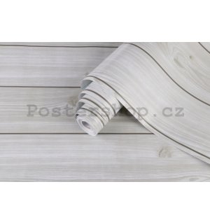 Samolepící tapeta na nábytek bílé dřevěné prkna 45cm x 8m
