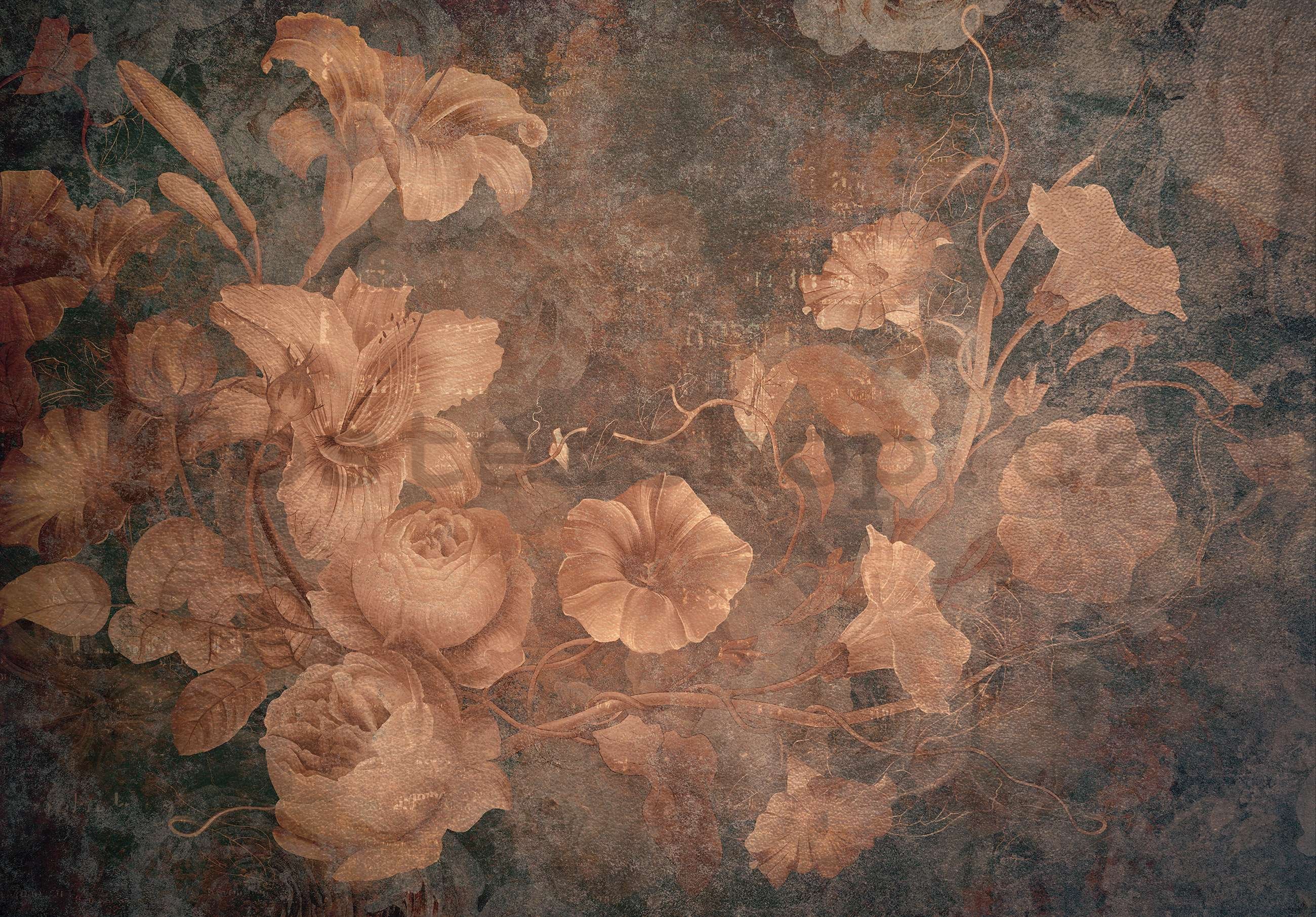 Fototapeta vliesová: Vintage imitace květin - 254x184 cm