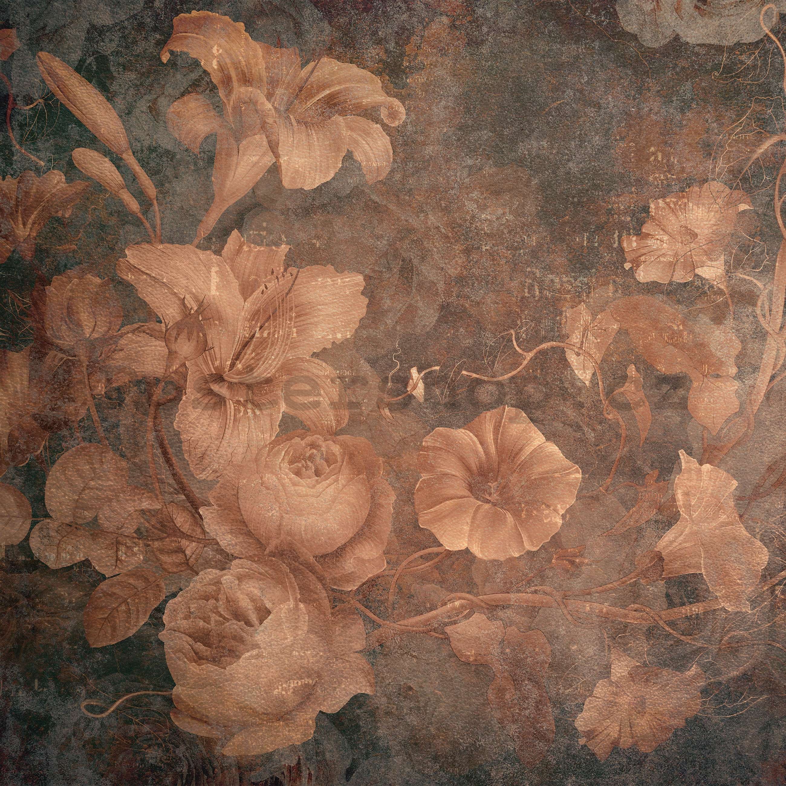Fototapeta vliesová: Vintage imitace květin - 416x254 cm