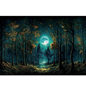 Fototapeta vliesová: Úplněk v lese - 254x184 cm