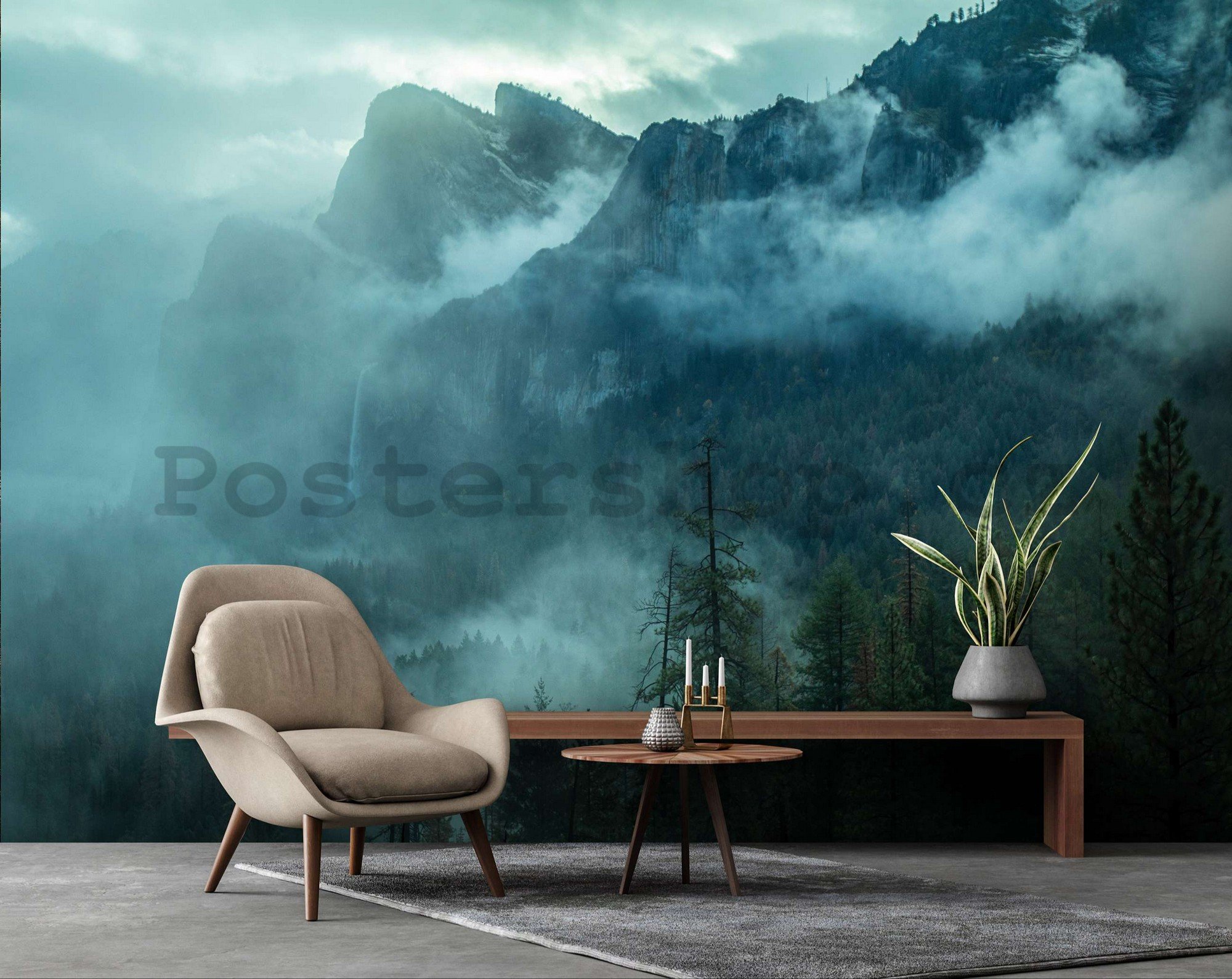 Fototapeta vliesová: Mlha v horách - 254x184 cm