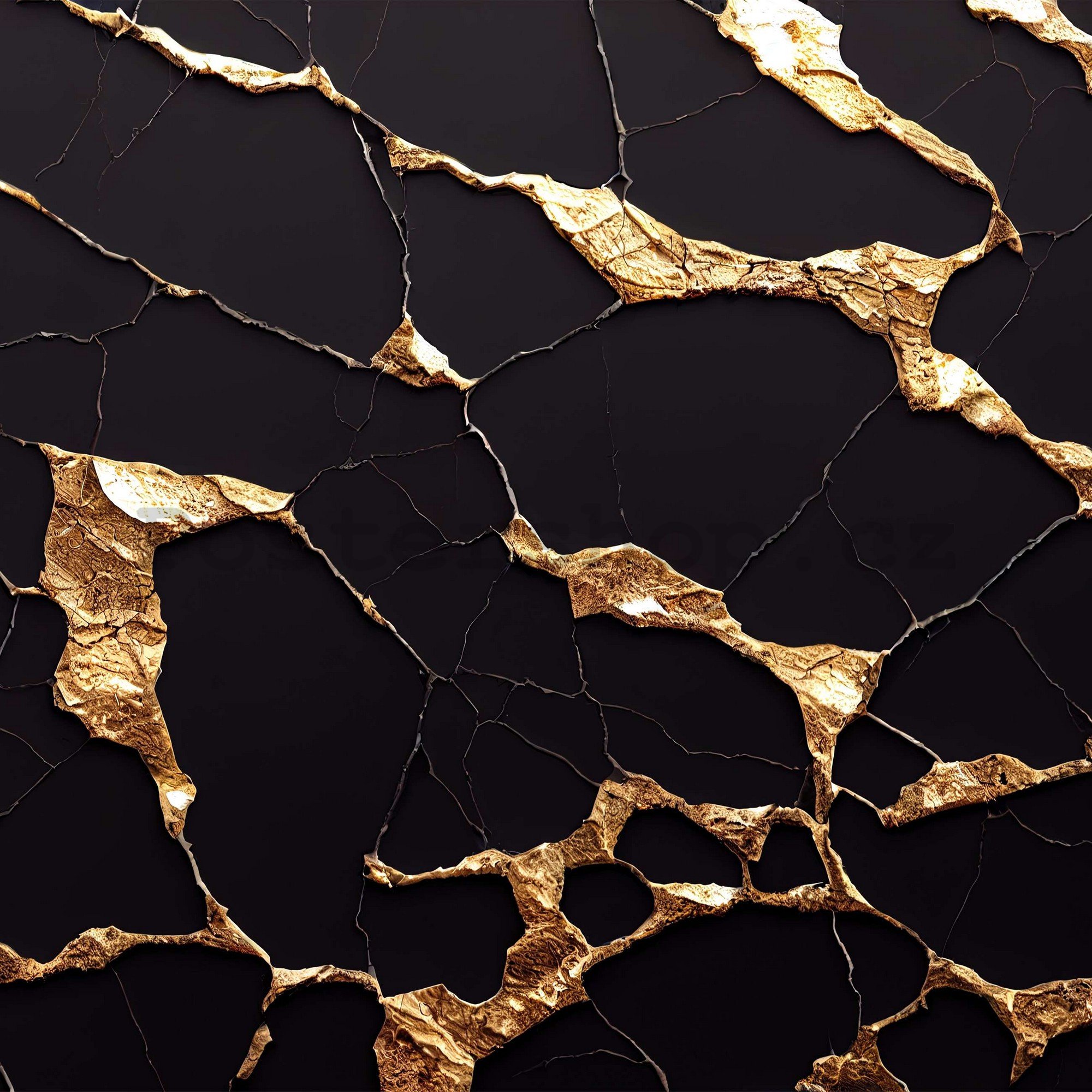Fototapeta vliesová: Glamour imitace zlatého mramoru - 368x254 cm