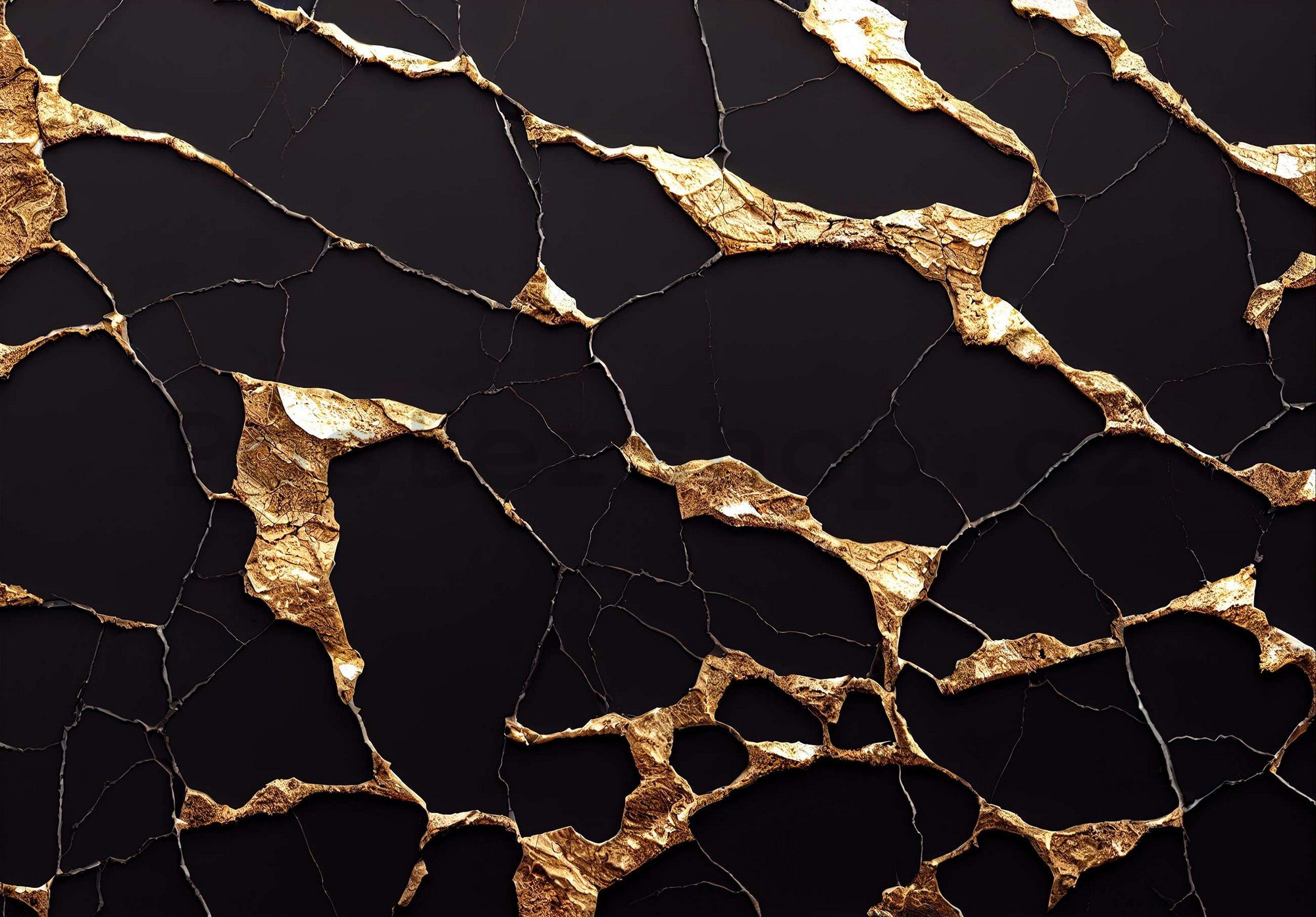 Fototapeta vliesová: Glamour imitace zlatého mramoru - 368x254 cm
