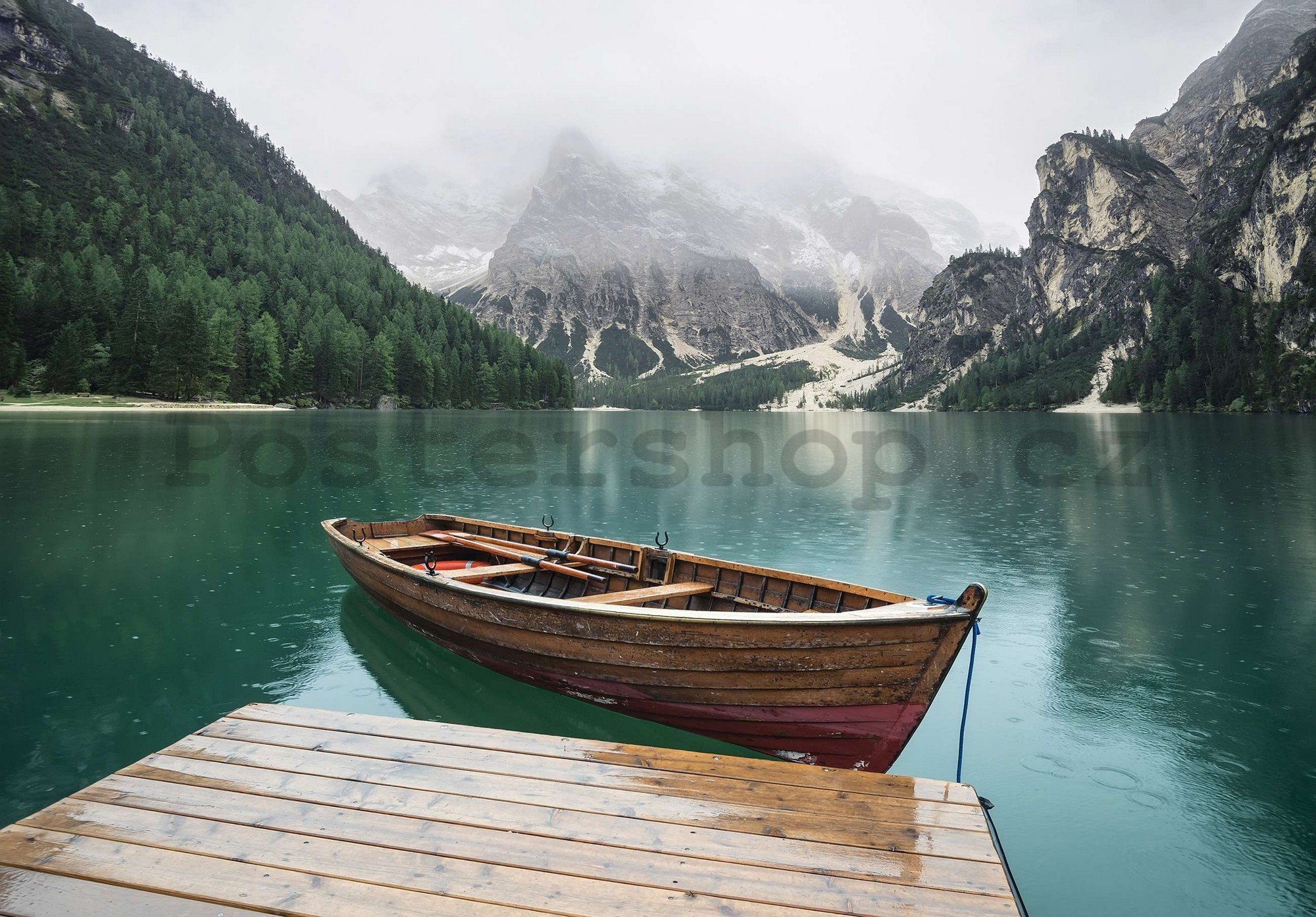 Fototapeta vliesová: Loďka na jezeře - 368x254 cm