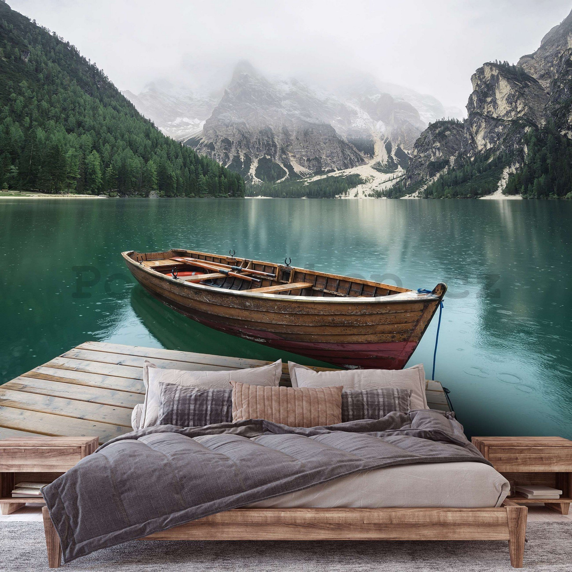 Fototapeta vliesová: Loďka na jezeře - 416x254 cm