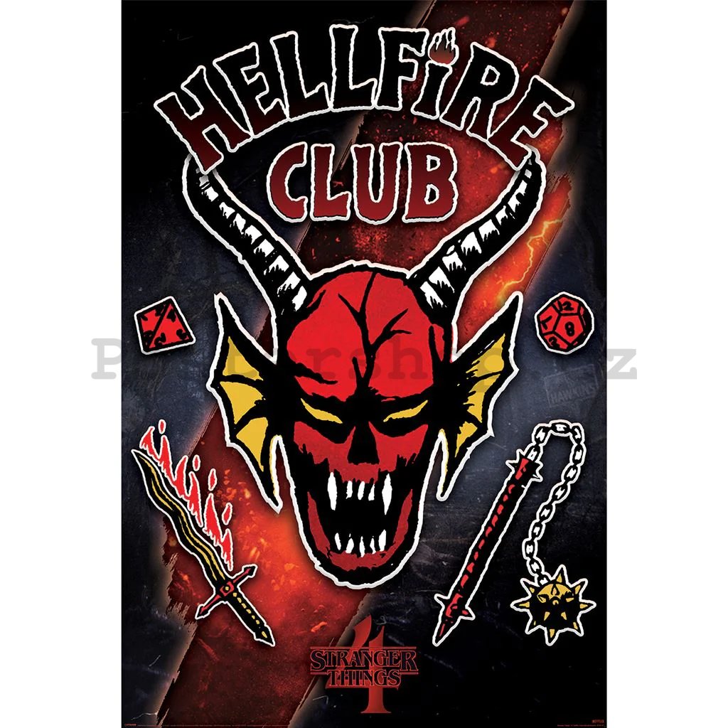 Plakát - Stranger Things 4 (Hellfire Club Emblem Rift)