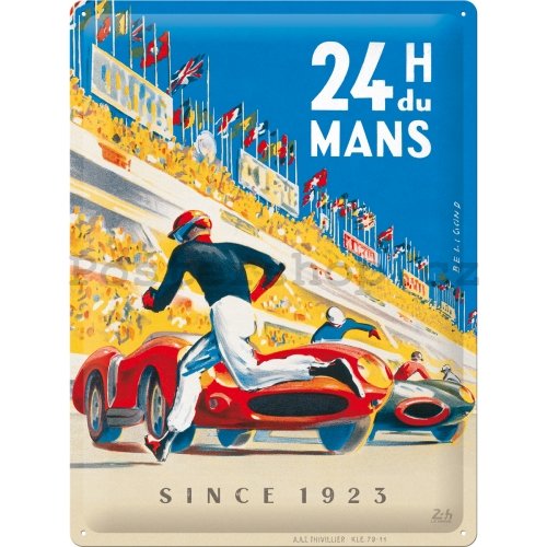 Plechová cedule: 24h Le Mans Racing Poster Blue - 30x40 cm