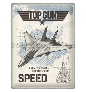 Plechová cedule: Top Gun - Jet - 30x40 cm