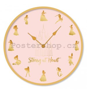 Nástěnné hodiny - Disney Princess (Strong At Heart)