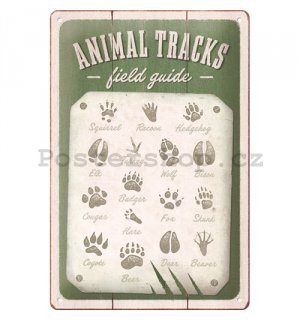 Plechová cedule: Animal Tracks - 30x20 cm