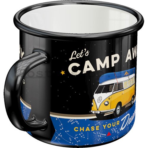 Plechový hrnek - VW Bulli Let's Camp Away Night
