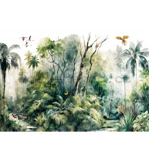Fototapeta vliesová: V deštném pralese (malované)  - 254x184 cm